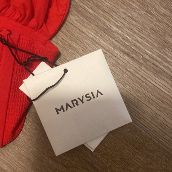 Marysia Venice Bow Bikini Set Poppy Red Top and Bottom - Picture 3 of 5